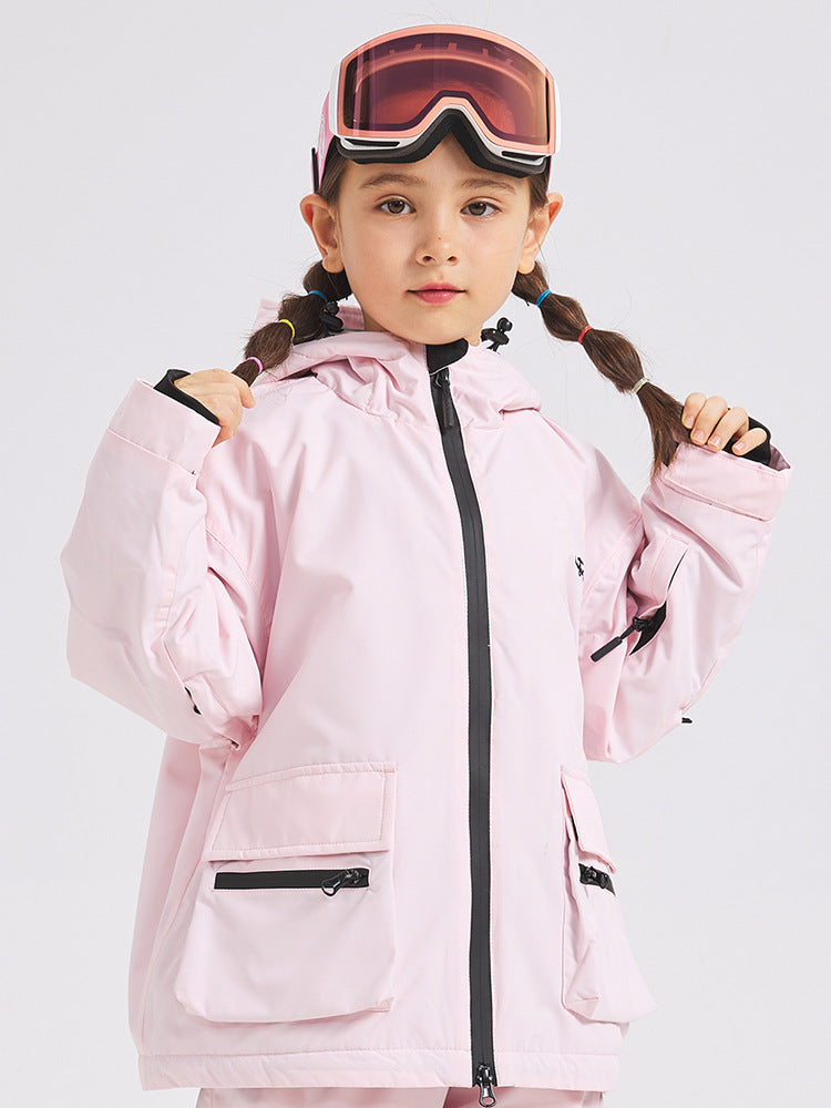 Children Ski Jackets Hooded Jackets Winter Thickening Overcoats Riuiyele