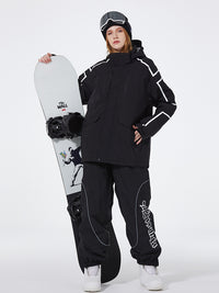 Solid Color Ski & Snowboard Suits with Baggy Snow Pants