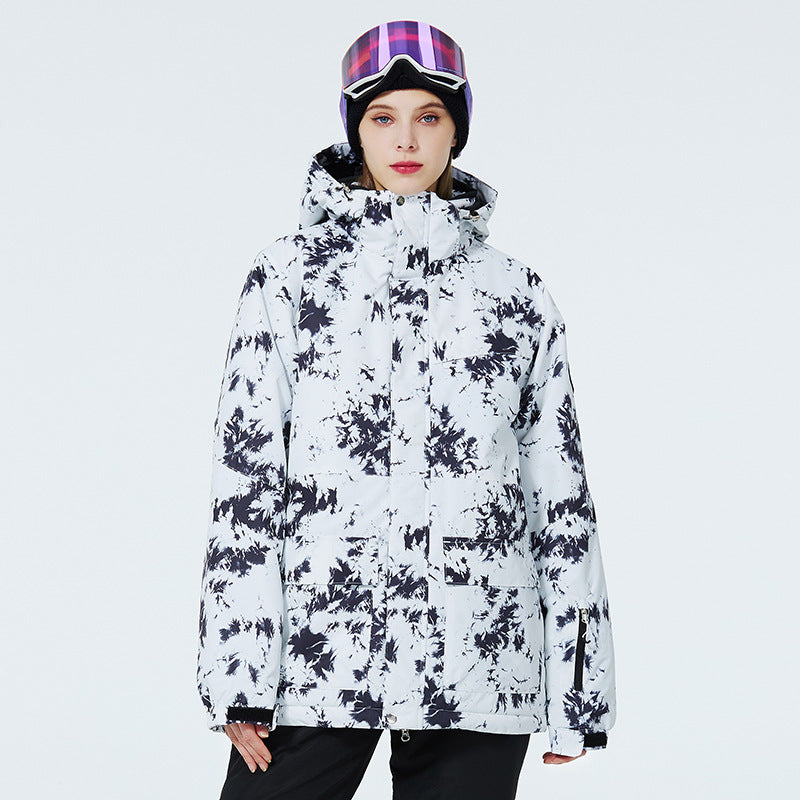 Women Printed Ski Snow Jscket Winter Snow Overalls 