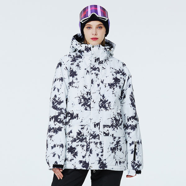 Women Printed Ski Snow Jscket Winter Snow Overalls 