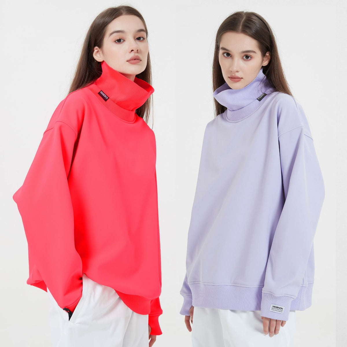 Winter High Collar Ski Jerseys Couple's Hooded Snow Pullover Riuiyele