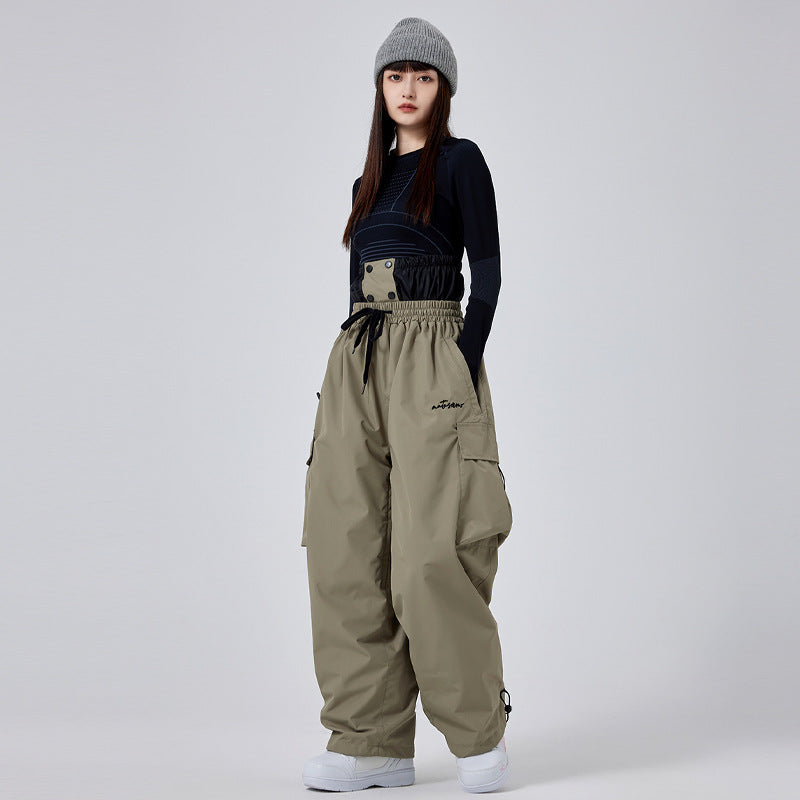 Unisex Cool Baggy Ski Pants Oversized Style Trousers Riuiyele