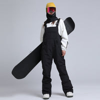 2025 Winter Snowboard Bibs Pants Girls Contrast Color Overalls Riuiyele