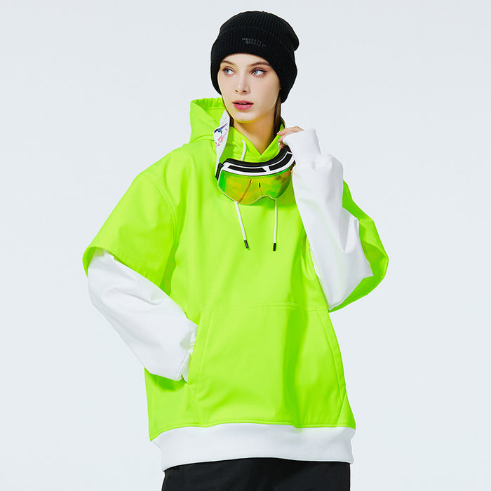 Fashion Unisex 2 In 1 Snow Hoodies Kangaroo Pocket Pullover 