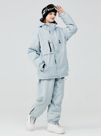 Outdoor Hooded Ski & Snow Jacket Thicken Ski Overalls Tops 