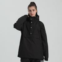 Women Hooded Anorak Snow Jacket Half-zip Ski Hoodies 