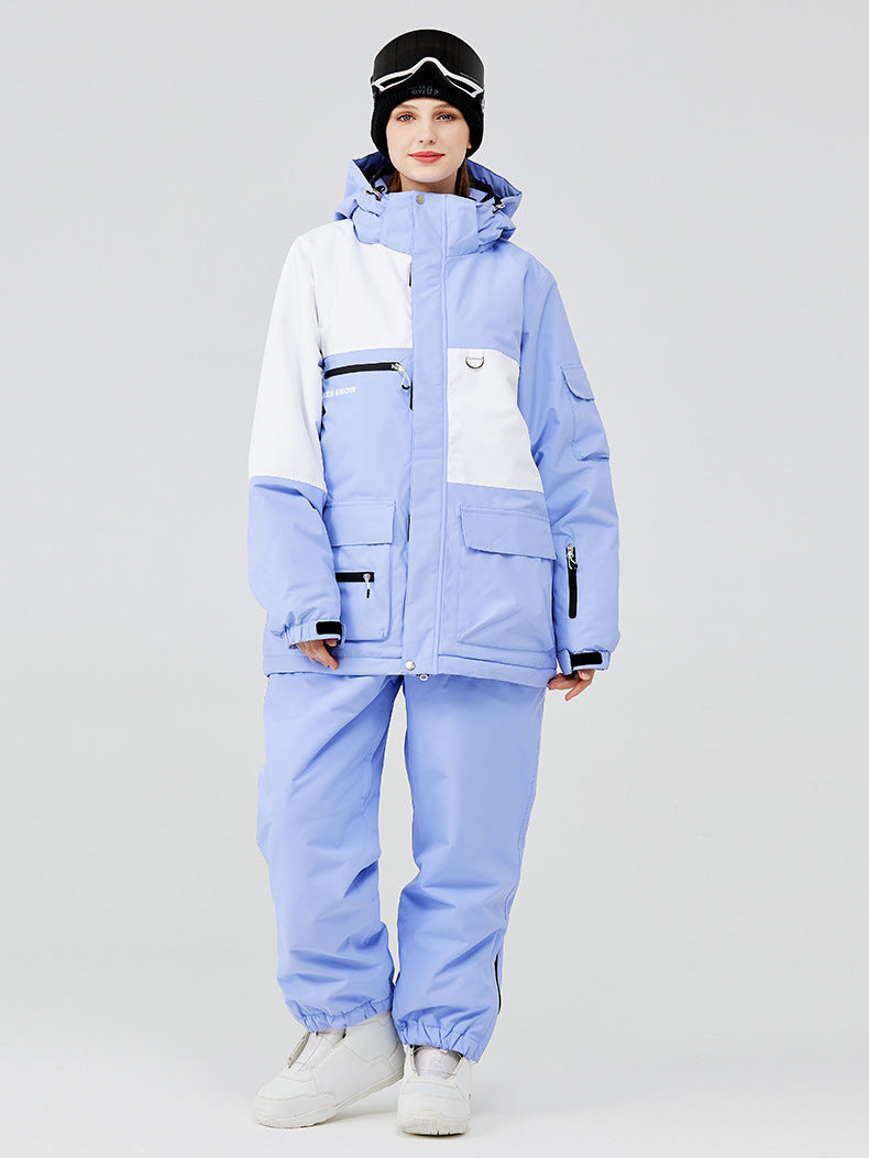 2024 Winter Ski & Snowboard Jacket Baggy Outdoor Overalls 