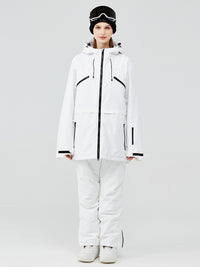 Lady Casual Multi-Pocket 2 Pcs Ski Jacket & Ski Pants