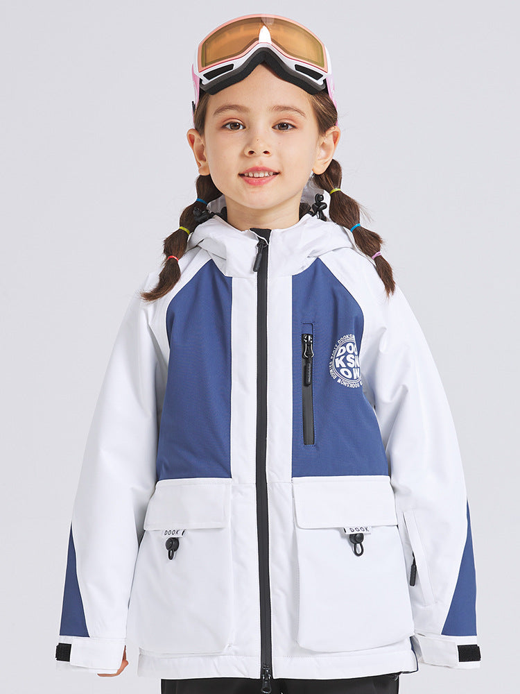 Kids Hooded Snow Jacket Windproof Warm Snowwear Riuiyele