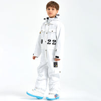 Kids One-piece Snow Jumpsuits Winter Shirt Collar Ski Overalls Riuiyele