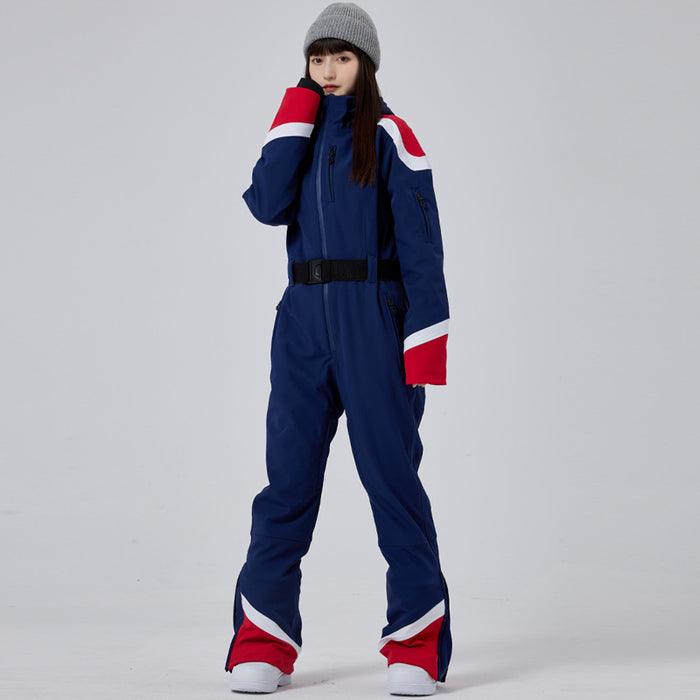 Girls' Elegant Slim Fit One-piece Ski Jumpsuit Riuiyele