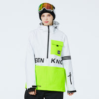 Women Hooded Ski Popover Jacket Insulated Snow Pullover 