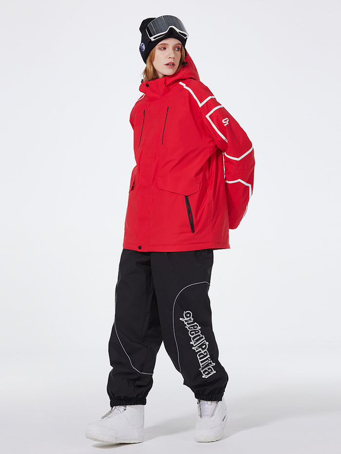 Solid Color Ski & Snowboard Suits with Baggy Snow Pants