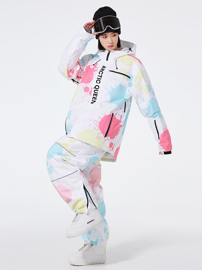 Girls' Tie Dye-pink Ski Tops & Pants Riuiyele