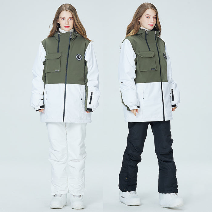 Riuiyele Colorblock Women Ski Jacket & Bib Pants 