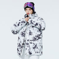 Women Printed Ski Snow Jscket Winter Snow Overalls 