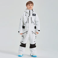 Kids Hooded One-piece Ski Jumpsuits Unisex Ski Snowsuits Riuiyele