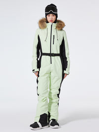 Fur Collar One Piece Ski Suits Jumpsuits Riuiyele