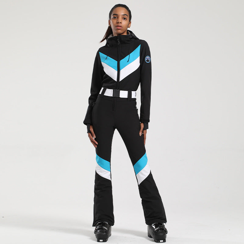 Retro Style One-piece Ski Suit Thick Outdoor Snowwear