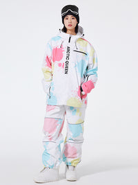 Girls' Tie Dye-pink Ski Tops & Pants Riuiyele