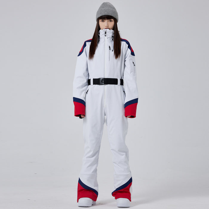 Girls' Elegant Slim Fit One-piece Ski Jumpsuit