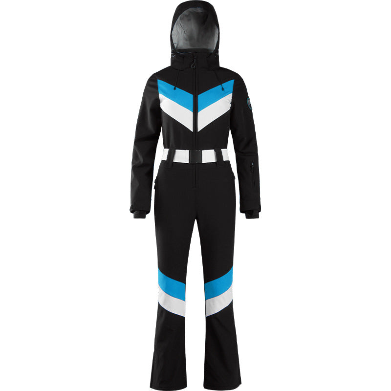 Retro Style One-piece Ski Suit Thick Outdoor Snowwear Riuiyele