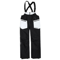 Classical Couple White-black Ski Bibs Overalls Outdoor Pants Riuiyele