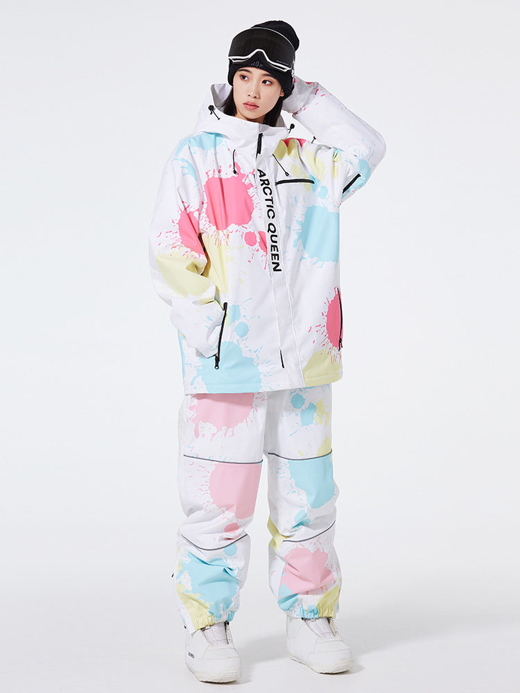 Girls' Tie Dye-pink Ski Tops & Pants Riuiyele