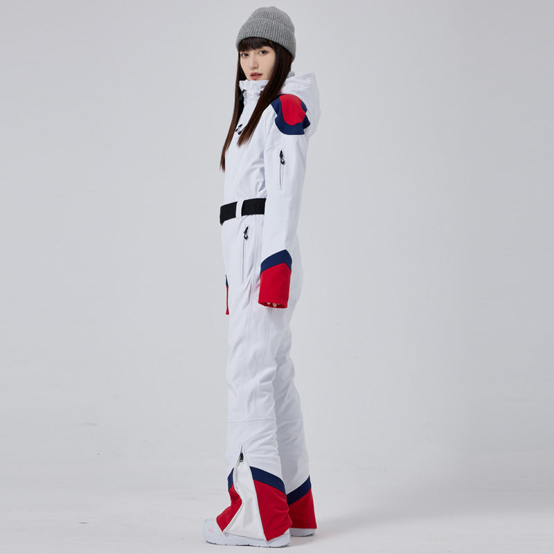 Girls' Elegant Slim Fit One-piece Ski Jumpsuit