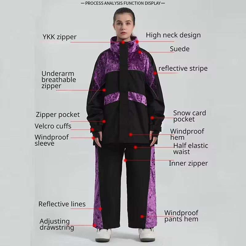 Girls' Suede Plus Size Ski & Snowboard Jacket & Pants