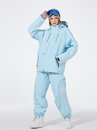 Solid Color Ski & Snowboard Suits with Baggy Snow Pants