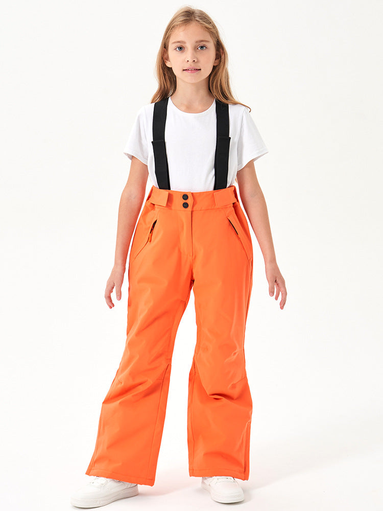 Kids Loose Fit Ski & Snow Bibs Pants One-piece Trousers Riuiyele