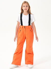 Kids Loose Fit Ski & Snow Bibs Pants One-piece Trousers Riuiyele