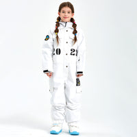 Kids One-piece Snow Jumpsuits Winter Shirt Collar Ski Overalls Riuiyele