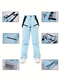 Lady Casual Multi-Pocket 2 Pcs Ski Jacket & Ski Pants