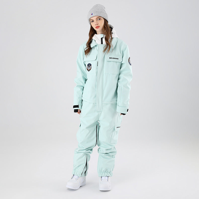 Couple Snowboard Jumpsuits Loose Warm Snowboard Wear Riuiyele