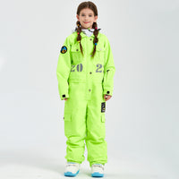 Kids Shirt Collar One-piece Snow Jumpsuits Winter Ski Overalls