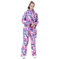 Matched One Piece Ski Suits Outdoor Waterproof Jumpsuits