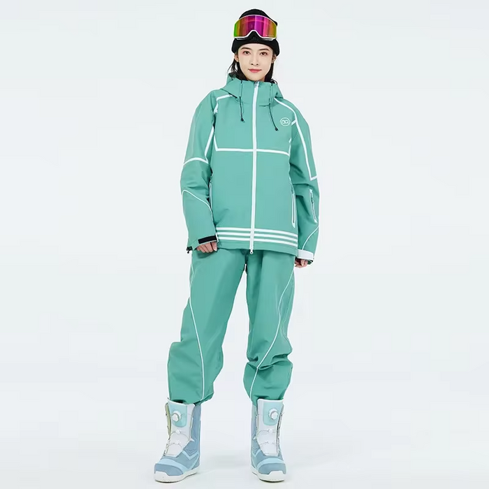 Couple Ski Suits Set Outdoor Adventure Snow Jacket & Pants Set Riuiyele