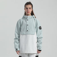 Women Hooded Anorak Snow Jacket Half-zip Ski Hoodies 