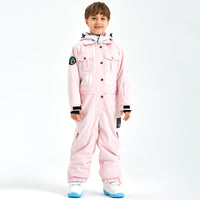 Kids One-piece Snow Jumpsuits Winter Shirt Collar Ski Overalls Riuiyele