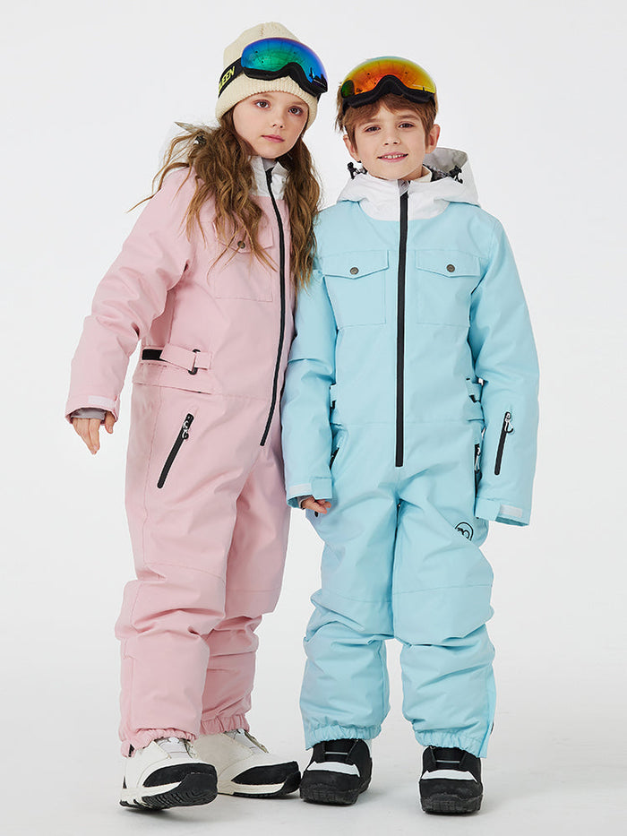 Kid's Unisex Mountain Explorer Waterproof One Piece Snow Suits 