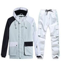 Riuiyele Colorblock Women Ski Anorak Jacket & Overall Pants 