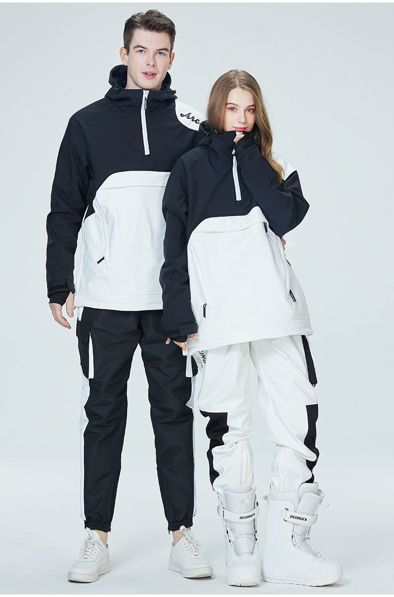 Matching Couple Anorak Snow Jacket Outdoor Half-zip Anorak Jacket 