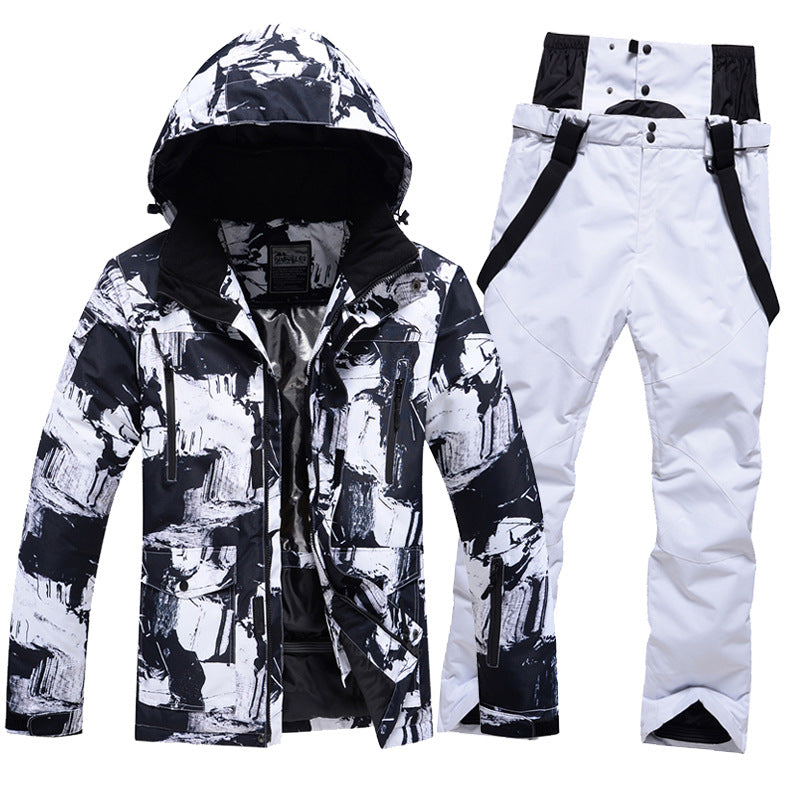 Men Insulated Snowboarding Jacket & Ski Bibs 2 Pieces