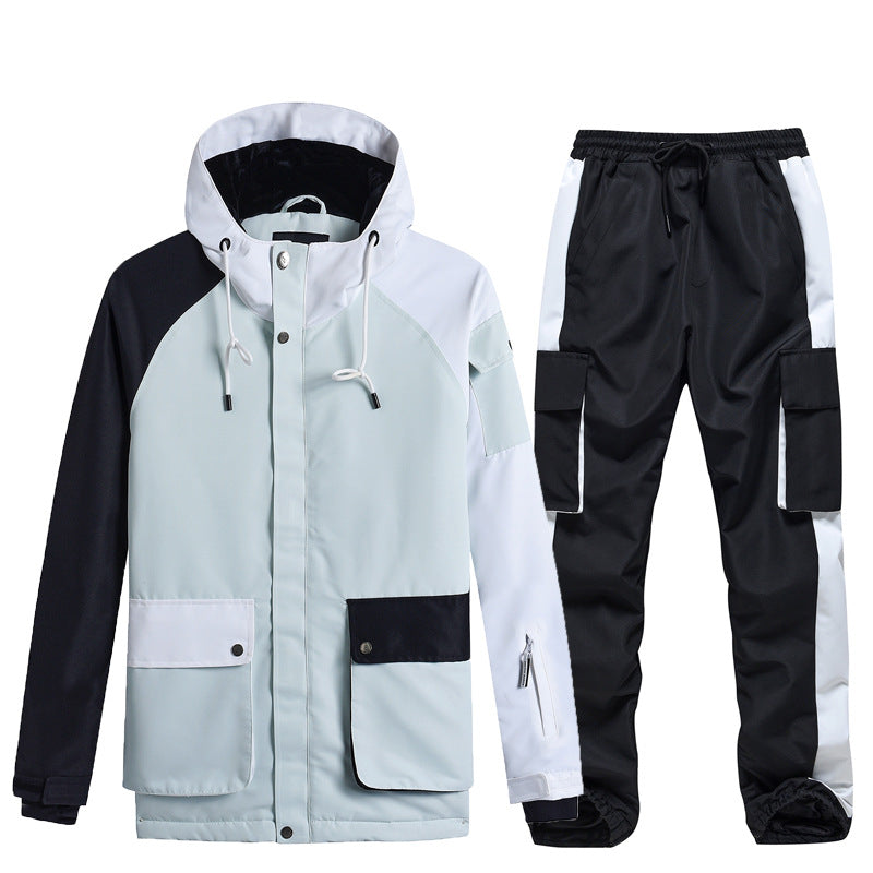 Riuiyele Colorblock Women Ski Anorak Jacket & Overall Pants 