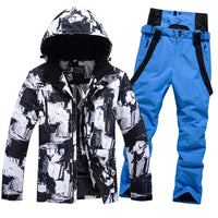 Men Insulated Snowboarding Jacket & Ski Bibs 2 Pieces