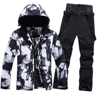 Men Insulated Snowboarding Jacket & Ski Bibs 2 Pieces