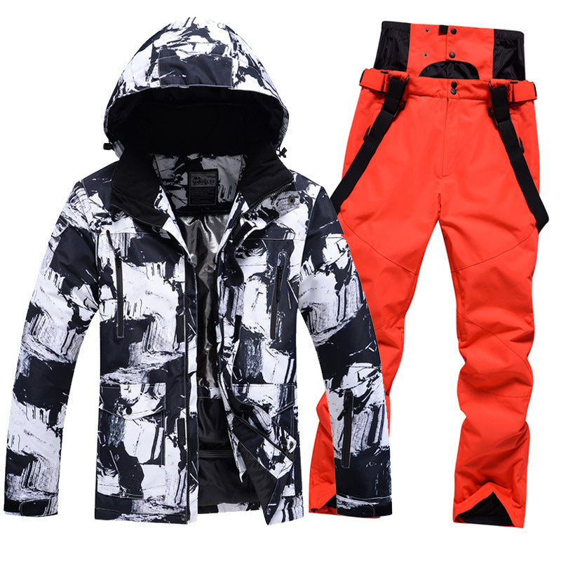 Men Insulated Snowboarding Jacket & Ski Bibs 2 Pieces