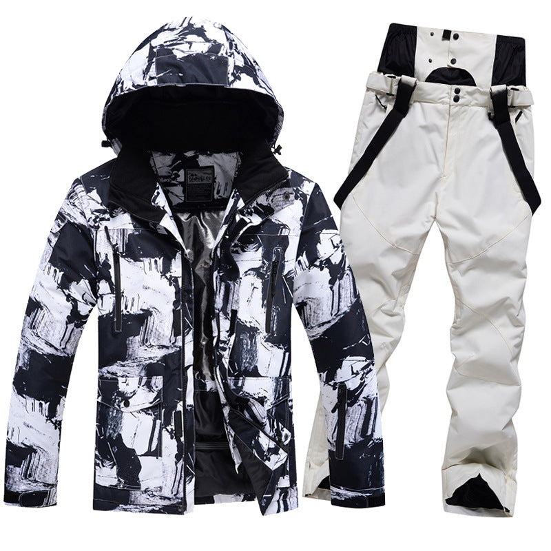 Men Insulated Snowboarding Jacket & Ski Bibs 2 Pieces